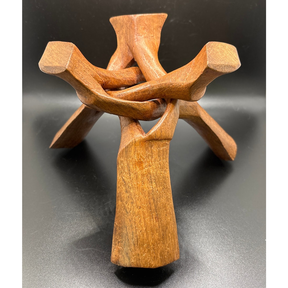 Beautifully Carved Wood Sphere Stand/Holder